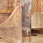 Maria B, 9000 Micro Plain Base Velvet, 2 pc, Cream Allure