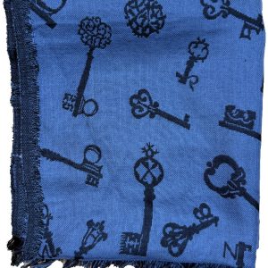 Alimrah Winter Shawl Be-fresh — Cornflower Blue Vintage Key Print