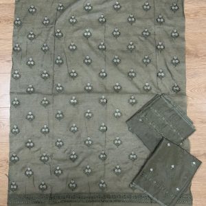 Image Olive Green Embroidered Fancy Party Wear 2 Piece – Grade A