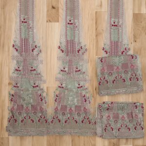 Thread & Motif Faoun Heavy Embroidered Net Unstitched Lehenga, Wedding & Party Wear, Grade A